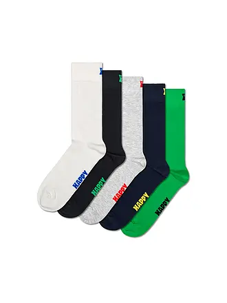 HAPPY SOCKS | Herren Socken 5er Pkg. SOLID 41-46 white | 